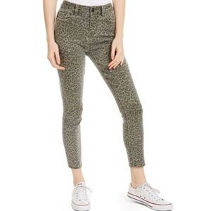 MOTHER Leopard Print Jeans - Olive and Black